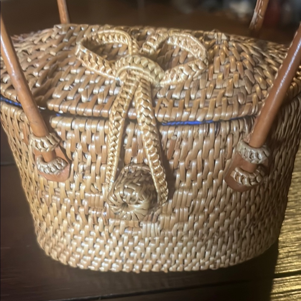 Trapeze Rattan Handbag - Picture 2 of 8